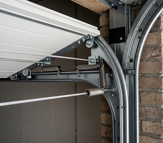 close up of a garage door mechanism showing springs and cables for smooth operation in a modern garage two essential components for functionality